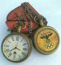 Relógio de bolso vintage bronze antigo Berlim 1936 com caixa de couro presente marinho comprar usado  Enviando para Brazil