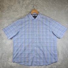 Camisa social masculina Tommy Hilfiger XL 17-17.5 azul dourada xadrez S/S elástica em excelente estado usado comprar usado  Enviando para Brazil