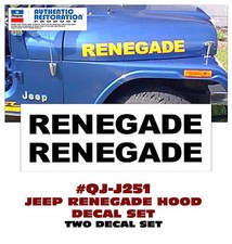 QJ-J251 JEEP - CONJUNTO DE DECALQUES NOME CAPÔ RENEGADO - GRÁFICO LICENCIADO, usado comprar usado  Enviando para Brazil