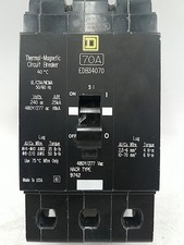 Disjuntor quadrado D EDB34070 parafuso 70A 3P 480Y/277V 3PH 70 amp 3 polos comprar usado  Enviando para Brazil