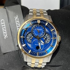 Relógio masculino Citizen Eco-Drive CALENDRIER MOONPHASE dois tons BU0054-52L MSRP $575, usado comprar usado  Enviando para Brazil