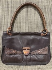 Bolso Maletín Ted Baker Cuero Marrón y Avestruz Repujado segunda mano  Embacar hacia Mexico
