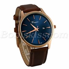 Relógio de pulso masculino casual empresarial pulseira de couro marrom data quartzo analógico comprar usado  Enviando para Brazil