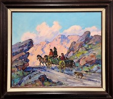Pintura a óleo Marjorie Reed -Carreta mexicana cruzando o Velho Oeste comprar usado  Enviando para Brazil