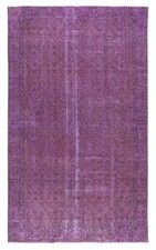 Tapete de área 5,3x8,8 pés cor roxa lilás feito à mão da Turquia, tapete para sala de estar comprar usado  Enviando para Brazil