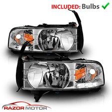 1994-01 Farol Cromado com Par de Luz de Estacionamento LED para Dodge Ram 1500 2500 3500 comprar usado  Enviando para Brazil