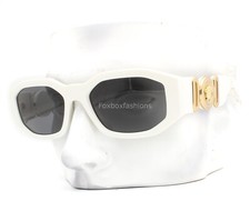 Versace Biggie Okulary przeciwsłoneczne VE 4361 401/87 Białe ze złotym logo Medusa z etui na sprzedaż  Wysyłka do Poland