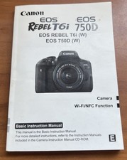 Usado, Manual de instruções básico original Canon EOS Rebel T6i 750D - Excelente estado usado comprar usado  Enviando para Brazil