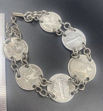 Silver coin bracelet for sale  SOWERBY BRIDGE
