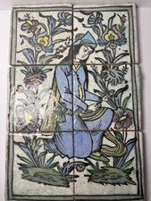 Conjunto de 6 flores femininas de cerâmica estilo Qajar persa pintado à mão, usado comprar usado Conjunto de 6 flores femininas de cerâmica estilo Qajar persa pintado à mão, usado comprar usado  Enviando para Brazil