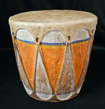 1940s Cochiti Pueblo grande tambor de madeira pintado à mão pintado à mão, usado comprar usado  Enviando para Brazil