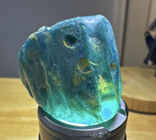 Anel de resina epóxi artesanal artesanato azul-petróleo robusto assinado Jason Steig tamanho 8 funky comprar usado  Enviando para Brazil