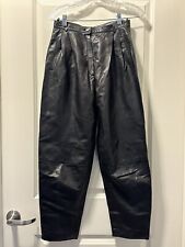 Pantalones Pantalones de Colección Zilli Francia Cuero Cordero Negro Plisado Cónico Para Hombre XS segunda mano  Embacar hacia Argentina