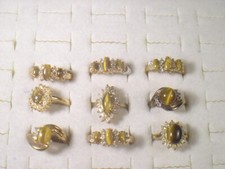 #.. 9,.,RINGS TIGER EYE DESIGNER SEMI-PRECIOUIS GEMSTONE LOTE ATACADO T11last comprar usado  Enviando para Brazil