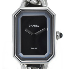 Relógio feminino CHANEL Premiere L H0452 S/S mostrador preto quartzo C#138302 comprar usado  Enviando para Brazil