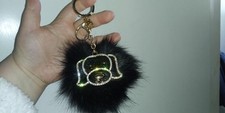 Black fuzzy keychain for sale  SWINDON