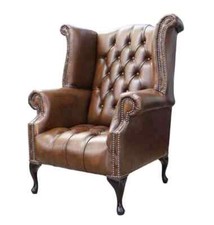Chesterfield real leather for sale  BAGSHOT