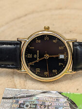 Usado, Relógio de pulso feminino Hanowa fabricado na Suíça mostrador preto banhado a ouro quartzo 3219 26mm comprar usado  Enviando para Brazil