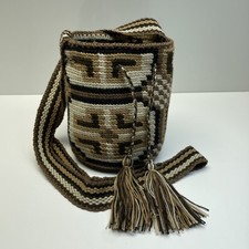 Bolsa Wayuu Mochila Colombiana Boêmia Transversal La Guajira Tons de Terra Marrom comprar usado  Enviando para Brazil