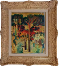 Antique oil canvas d'occasion  Expédié en Belgium