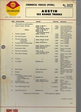 Shell lubrication chart for sale  PULBOROUGH