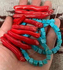 Usado, 10 ramos de coral/contas Howlite cor turquesa/(w730g-w4) comprar usado  Enviando para Brazil