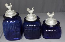 cobalt glass blue 3 canisters for sale cobalt glass blue 3 canisters for sale Lansing