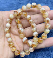 Pulseira elástica de pedra citrina natural 6/8/10 mm cristal amarelo pedra preciosa comprar usado  Enviando para Brazil