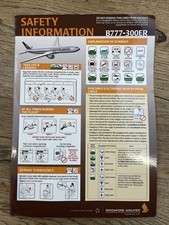 safety cards airline for sale  BOREHAMWOOD