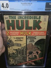 Incrível Hulk #4 CGC 4.0 Origem Chave do Incrível Hulk Recontado 1962 Páginas OW! comprar usado  Enviando para Brazil