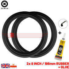 2x 8" polegadas 196mm alto-falante woofer de borracha preta peça envolve reparos sobressalentes + cola comprar usado  Enviando para Brazil