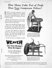 1928 Ad Weaver Mfg Co Springfield IL trocador de pneus de ar aro descascador, usado comprar usado  Enviando para Brazil