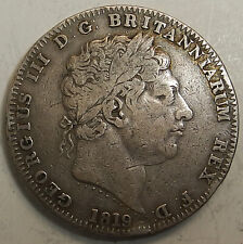 GRANDE MOEDA DE PRATA BRITÂNICA 1819 UMA COROA REI GEARGIOUS III CABEÇA!!!, usado comprar usado  Enviando para Brazil