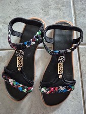 Damensandalen schwarz flach gebraucht kaufen  Fürth