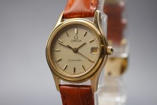 Vintage "Quase Perfeito+++" OMEGA Seamaster Data Mostrador Dourado Relógio Feminino Quartzo JAPÃO comprar usado  Enviando para Brazil