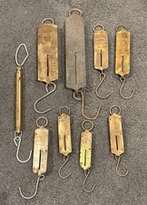 Usado, Lote de 11 balanças de fazenda suspensas vintage Chatillon bronze e ferro equilíbrio de mola comprar usado  Enviando para Brazil