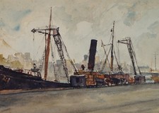 Original watercolour freighter for sale  WIRRAL