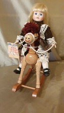 Porcelain doll wooden for sale  ROMFORD
