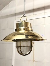 Luminária de teto náutica estilo vintage marinha original bronze com sombra comprar usado  Enviando para Brazil
