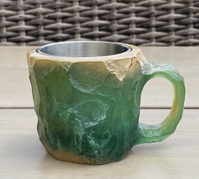 Caneca de café cristal mineral esmeralda resina com alça chá latte 8 oz comprar usado  Enviando para Brazil