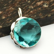 Pingente feminino de pedra preciosa de água-marinha feito à mão acabamento alto 1,8" AP-79296 comprar usado  Enviando para Brazil