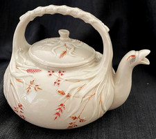Chaleira Irish Belleek padrão grama segundo período marca preta comprar usado  Enviando para Brazil