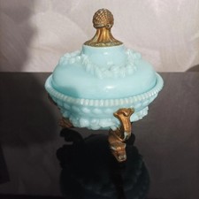 Bonbonnière opaline bleue d'occasion  Béziers