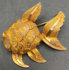 Vintage goldfish brooch for sale  LEEDS