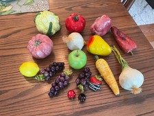 Usado, 17 peças vintage papel machê/cerâmica legumes artificiais frutas decoração realista artesanal comprar usado  Enviando para Brazil