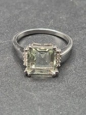 Prasiolite diamond sterling for sale  BIDEFORD