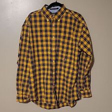 Camisa xadrez masculina amarela/preta manga comprida com botões Tommy Hilfiger tamanho grande comprar usado  Enviando para Brazil