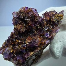Raro cubo de fluorita fantasma espécime zonal roxo amarelo Okorusu, Namíbia comprar usado  Enviando para Brazil