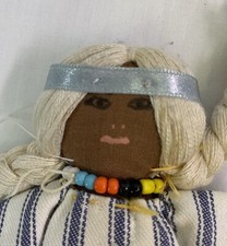 Boneca de pano indígena nativa americana feita à mão menina pano 8" rosto pintado feito por artista comprar usado  Enviando para Brazil