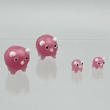 Miniatura de vidro arte soprado à mão família de porcos rosa micro mini leitões minúsculos conjunto de 4 comprar usado  Enviando para Brazil
